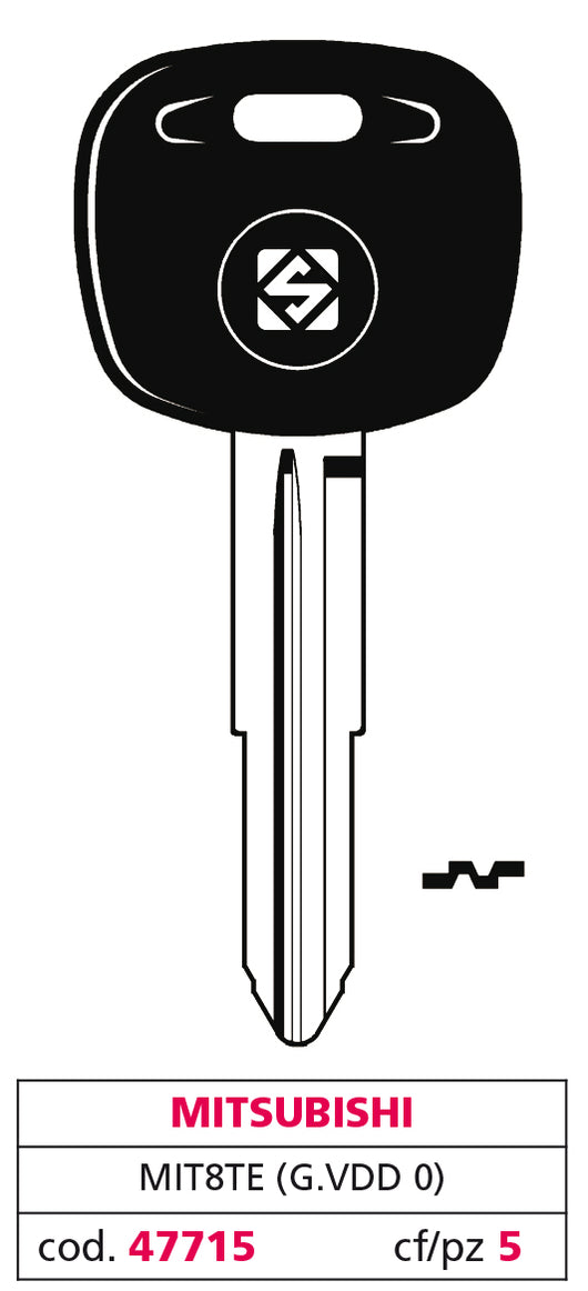 Silca CHIAVE PER AUTO MIT8TE (G. VDD 0) MITSUBISHI 5.00 pz