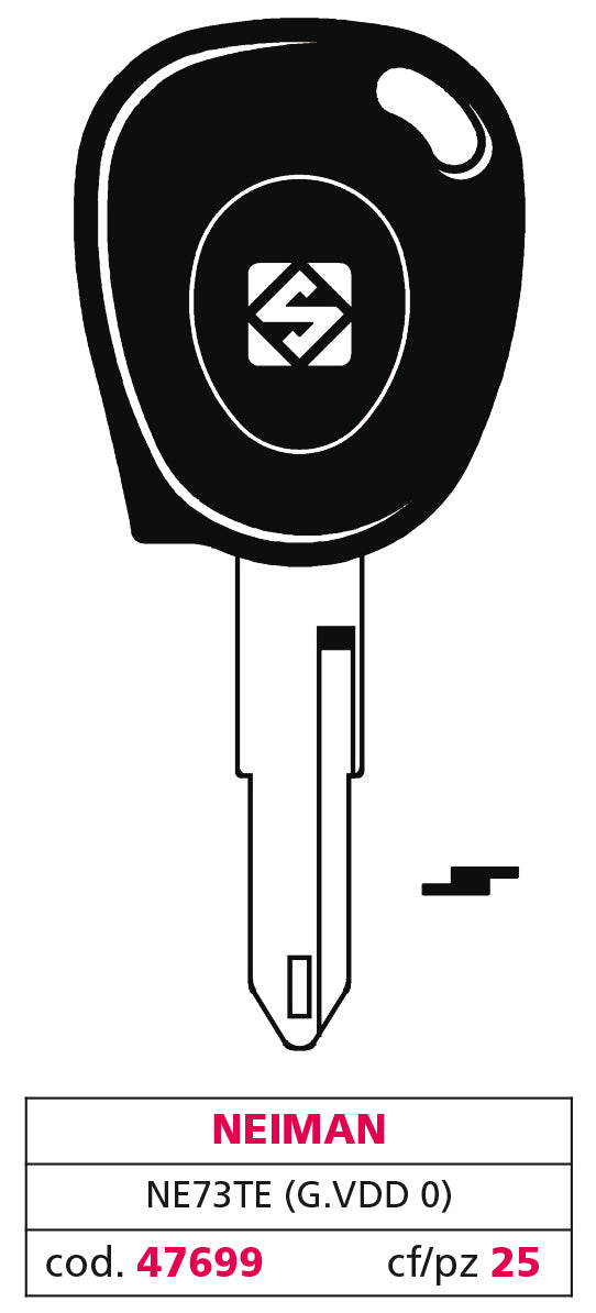 Silca CHIAVE PER AUTO NE73TE (G. VDD 0) NEIMAN 5.00 pz