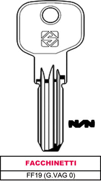 Silca CHIAVE PUNZONATA OTTONE  (G. VAG 0) FF19 - OLC 5.00 pz