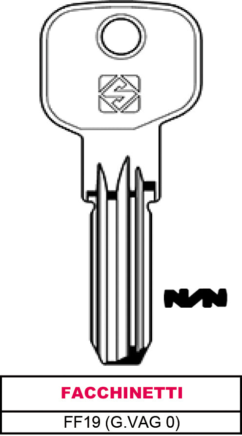 Silca CHIAVE PUNZONATA OTTONE  (G. VAG 0) FF19 - OLC 5.00 pz