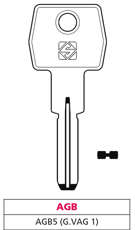 Silca CHIAVE PUNZONATA OTTONE AGB5  (G. VAG 1) AGB 10.00 pz