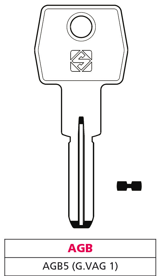 Silca CHIAVE PUNZONATA OTTONE AGB5  (G. VAG 1) AGB 10.00 pz
