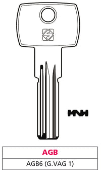 Silca CHIAVE PUNZONATA OTTONE AGB6 (G. VAG 1) AGB 5.00 pz