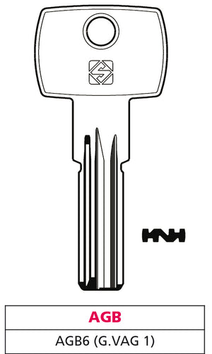 Silca CHIAVE PUNZONATA OTTONE AGB6 (G. VAG 1) AGB 5.00 pz