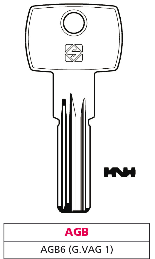 Silca CHIAVE PUNZONATA OTTONE AGB6 (G. VAG 1) AGB 5.00 pz