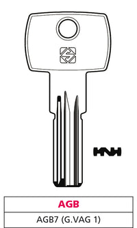 Silca CHIAVE PUNZONATA OTTONE AGB7 (G. VAG 1) AGB 5.00 pz