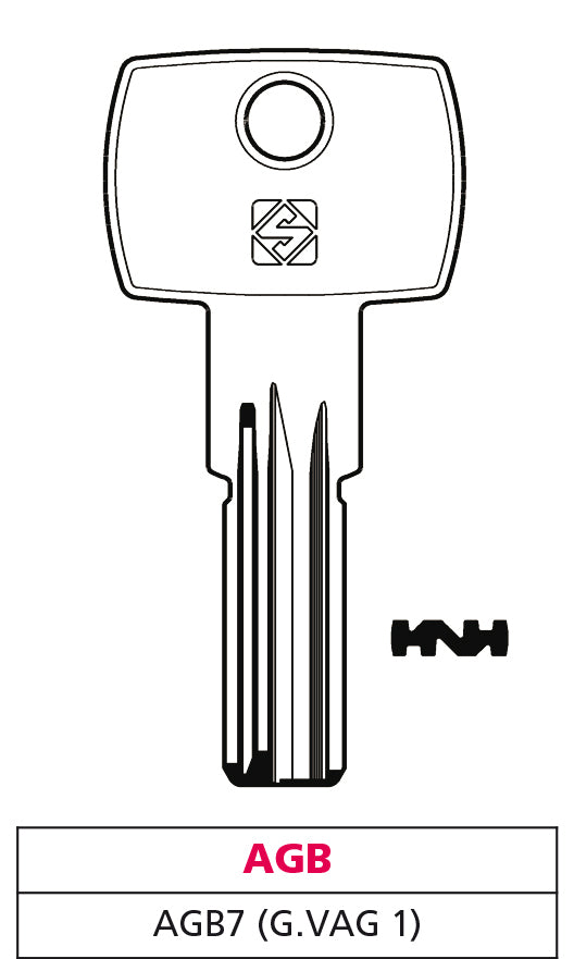 Silca CHIAVE PUNZONATA OTTONE AGB7 (G. VAG 1) AGB 5.00 pz