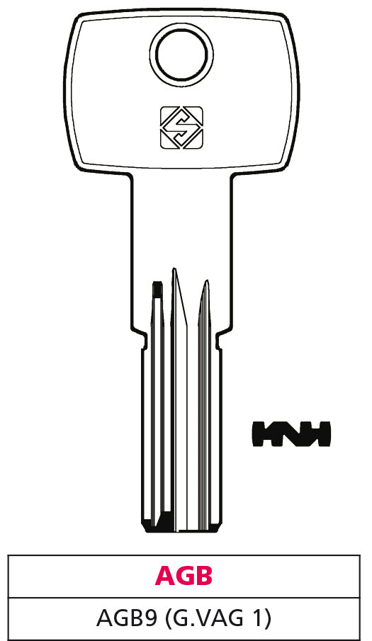 Silca CHIAVE PUNZONATA OTTONE AGB9  (G. VAG 1) AGB 5.00 pz