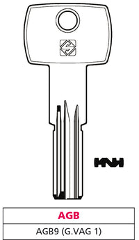 Silca CHIAVE PUNZONATA OTTONE AGB9  (G. VAG 1) AGB 5.00 pz