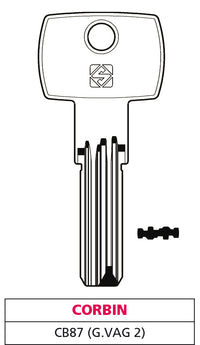 Silca CHIAVE PUNZONATA OTTONE CB87 (G. VAG 2) CORBIN 5.00 pz