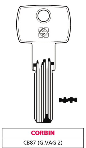 Silca CHIAVE PUNZONATA OTTONE CB87 (G. VAG 2) CORBIN 5.00 pz