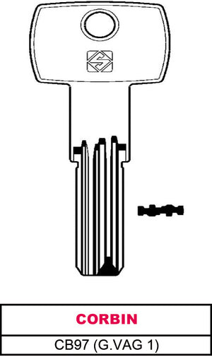 Silca CHIAVE PUNZONATA OTTONE CB97 (G.VAG 1) CORBIN 10.00 pz