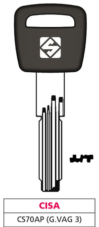 Silca CHIAVE PUNZONATA OTTONE CS70AP (G. VAG 3) CISA 5.00 pz