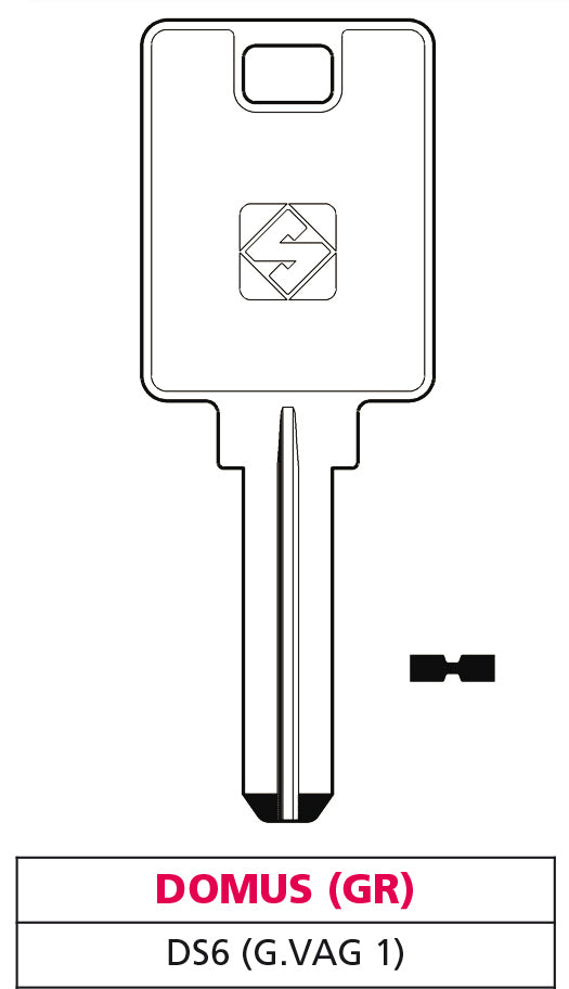 Silca CHIAVE PUNZONATA OTTONE DS6 (G. VAG 1) DOMUS(GR) 5.00 pz