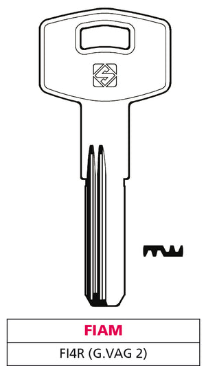 Silca CHIAVE PUNZONATA OTTONE FI4R (G. VAG 2) FIAM 5.00 pz