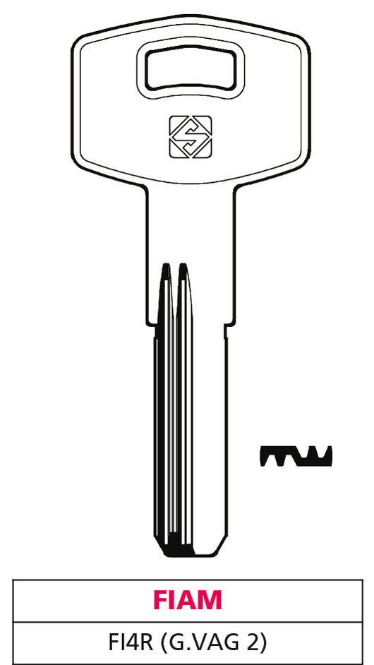 Silca CHIAVE PUNZONATA OTTONE FI4R (G. VAG 2) FIAM 5.00 pz
