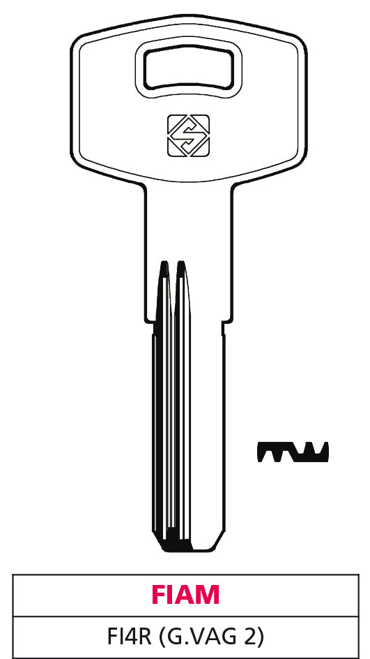 Silca CHIAVE PUNZONATA OTTONE FI4R (G. VAG 2) FIAM 5.00 pz