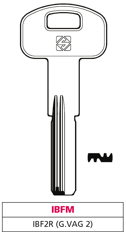 Silca CHIAVE PUNZONATA OTTONE IBF2R (G. VAG 2) IBFM 5.00 pz