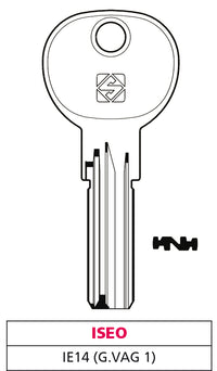 Silca CHIAVE PUNZONATA OTTONE IE14 (G. VAG 1) ISEO 5.00 pz