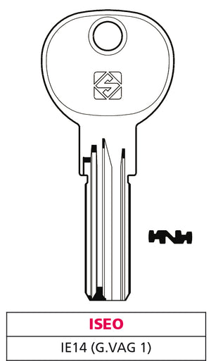 Silca CHIAVE PUNZONATA OTTONE IE14 (G. VAG 1) ISEO 5.00 pz