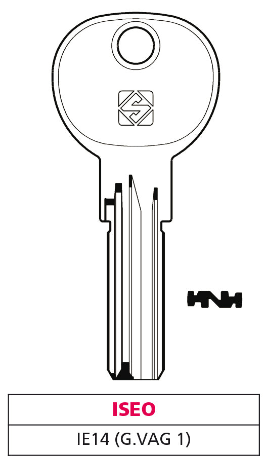 Silca CHIAVE PUNZONATA OTTONE IE14 (G. VAG 1) ISEO 5.00 pz