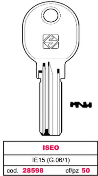 Silca CHIAVE PUNZONATA OTTONE IE15 (G.VAG 1) ISEO 10.00 pz