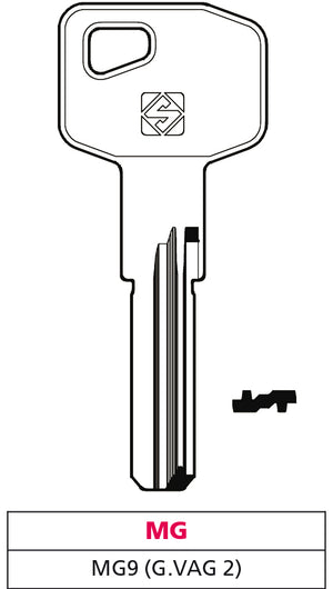 Silca CHIAVE PUNZONATA OTTONE MG9 (G. VAG 2) MG 5.00 pz