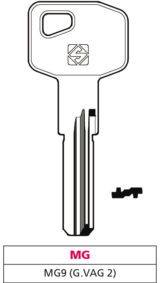 Silca CHIAVE PUNZONATA OTTONE MG9 (G. VAG 2) MG 5.00 pz