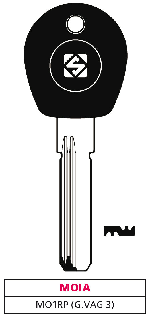 Silca CHIAVE PUNZONATA OTTONE MO1RP (G. VAG 3) MOIA 5.00 pz