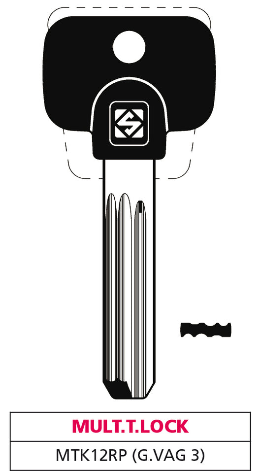 Silca CHIAVE PUNZONATA OTTONE MTK12RP (G. VAG 3) MUL.T.LOCK 5.00 pz
