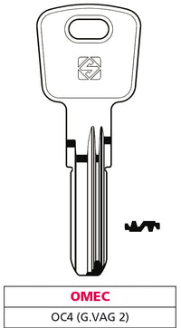 Silca CHIAVE PUNZONATA OTTONE OC4  (G. VAG 2) OMEC 5.00 pz