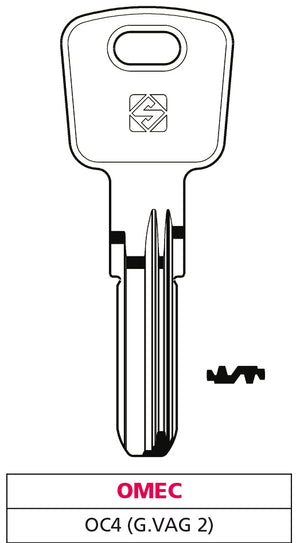 Silca CHIAVE PUNZONATA OTTONE OC4  (G. VAG 2) OMEC 5.00 pz