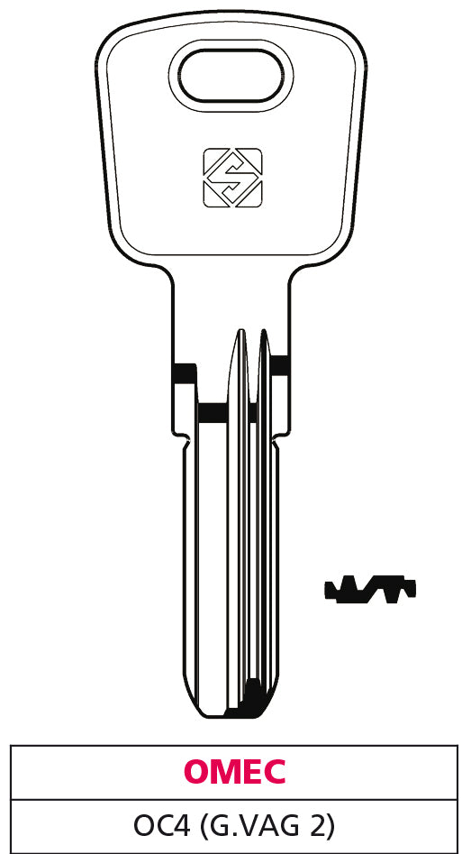 Silca CHIAVE PUNZONATA OTTONE OC4  (G. VAG 2) OMEC 5.00 pz