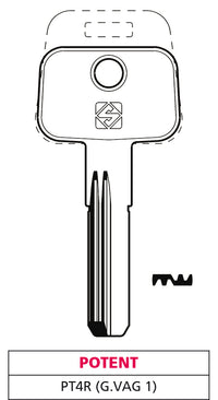 Silca CHIAVE PUNZONATA OTTONE PT4R (G. VAG 1) POTENT 10.00 pz