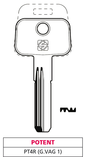 Silca CHIAVE PUNZONATA OTTONE PT4R (G. VAG 1) POTENT 10.00 pz