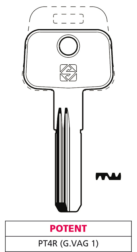 Silca CHIAVE PUNZONATA OTTONE PT4R (G. VAG 1) POTENT 10.00 pz