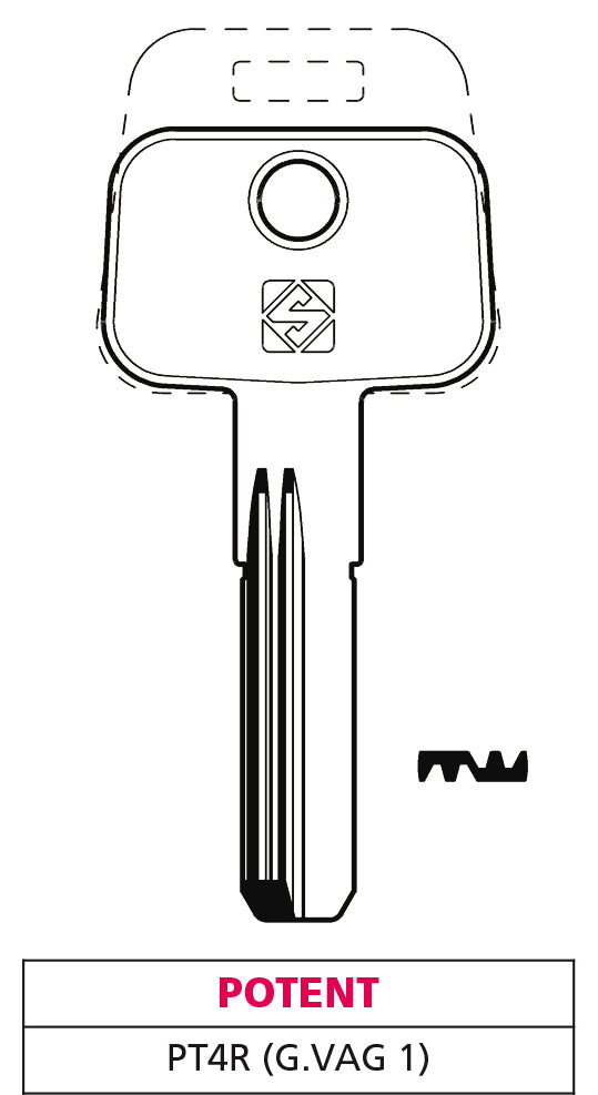 Silca CHIAVE PUNZONATA OTTONE PT4R (G. VAG 1) POTENT 10.00 pz