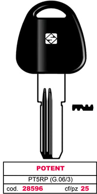 Silca CHIAVE PUNZONATA OTTONE PT5RP (G.VAG 3) POTENT 5.00 pz