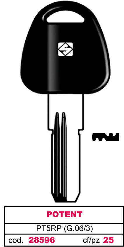 Silca CHIAVE PUNZONATA OTTONE PT5RP (G.VAG 3) POTENT 5.00 pz