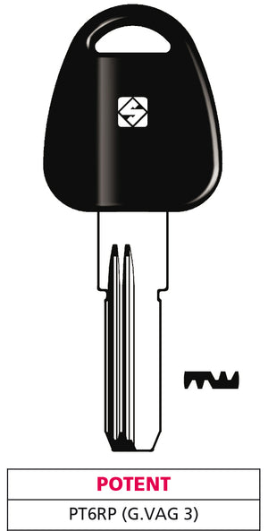 Silca CHIAVE PUNZONATA OTTONE PT6RP (G. VAG 3) POTENT 5.00 pz