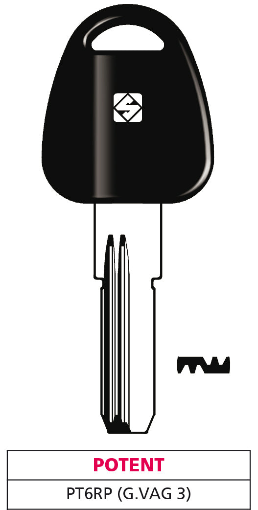 Silca CHIAVE PUNZONATA OTTONE PT6RP (G. VAG 3) POTENT 5.00 pz