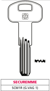 Silca CHIAVE PUNZONATA OTTONE SCM1R (G. VAG 1) SECUREMME 10.00 pz