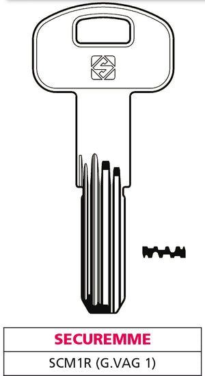 Silca CHIAVE PUNZONATA OTTONE SCM1R (G. VAG 1) SECUREMME 10.00 pz
