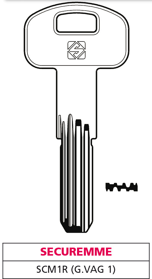 Silca CHIAVE PUNZONATA OTTONE SCM1R (G. VAG 1) SECUREMME 10.00 pz