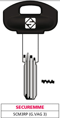 Silca CHIAVE PUNZONATA OTTONE SCM3RP (G.  VAG 3) SECUREMME 5.00 pz