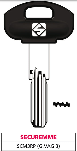 Silca CHIAVE PUNZONATA OTTONE SCM3RP (G.  VAG 3) SECUREMME 5.00 pz
