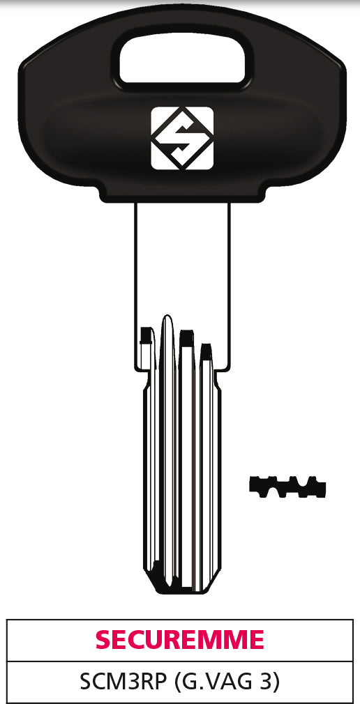 Silca CHIAVE PUNZONATA OTTONE SCM3RP (G.  VAG 3) SECUREMME 5.00 pz