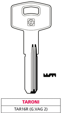 Silca CHIAVE PUNZONATA OTTONE TAR16R (G. VAG 2) TARONI 5.00 pz