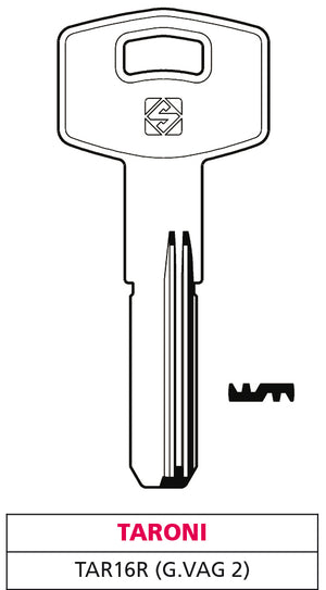 Silca CHIAVE PUNZONATA OTTONE TAR16R (G. VAG 2) TARONI 5.00 pz