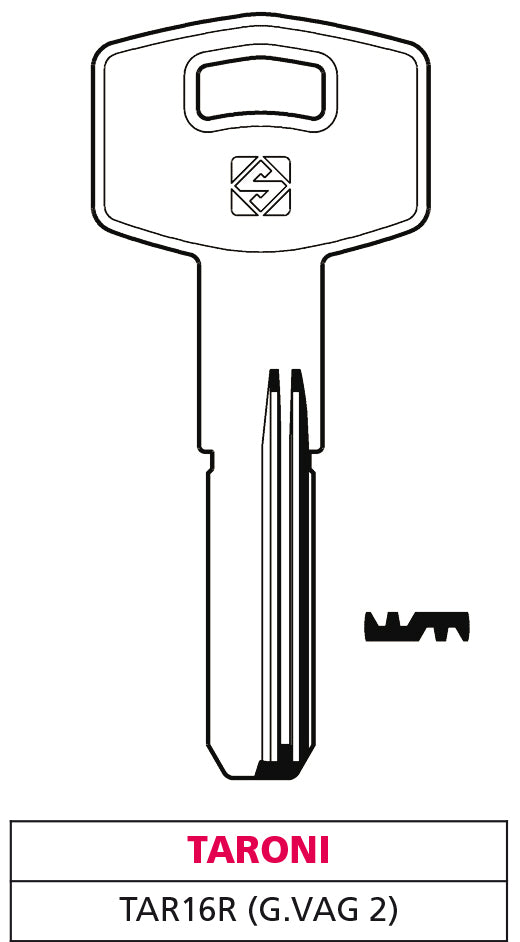 Silca CHIAVE PUNZONATA OTTONE TAR16R (G. VAG 2) TARONI 5.00 pz